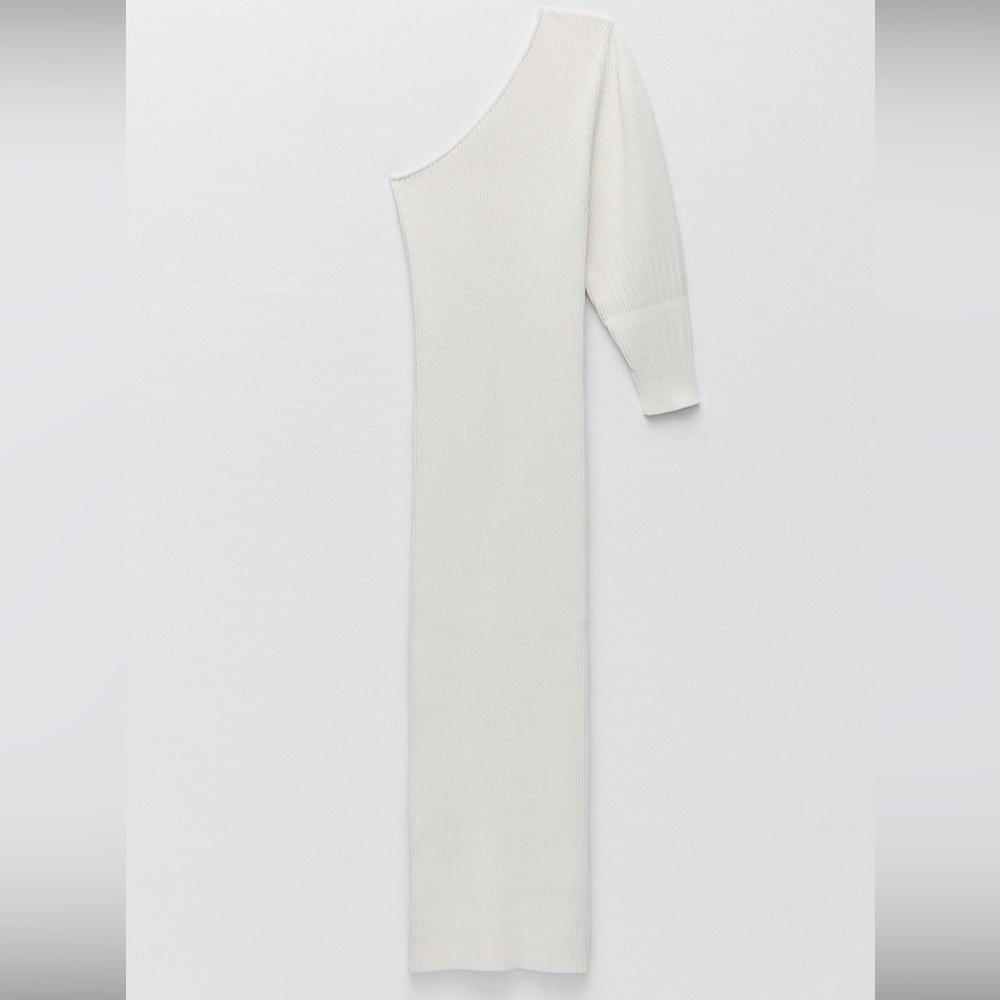 Zara brand, knit, one shoulder, midi dress